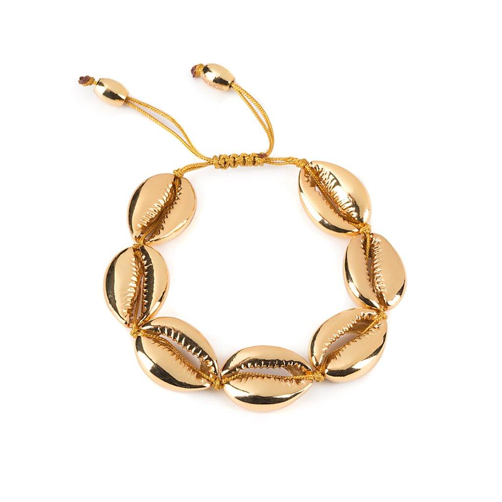 The Concha Large Puka Bracelet in Gold by Tohum