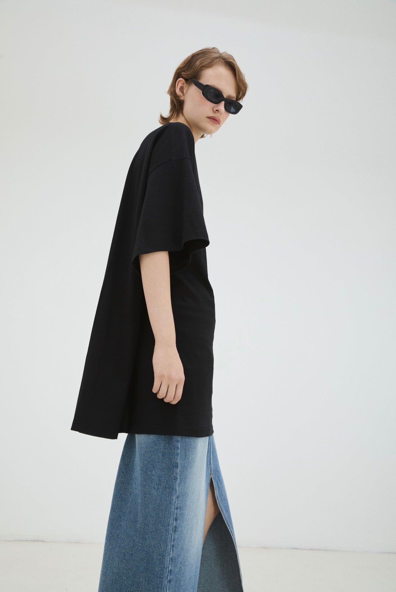 The Tee Dress in Black by La Piscine