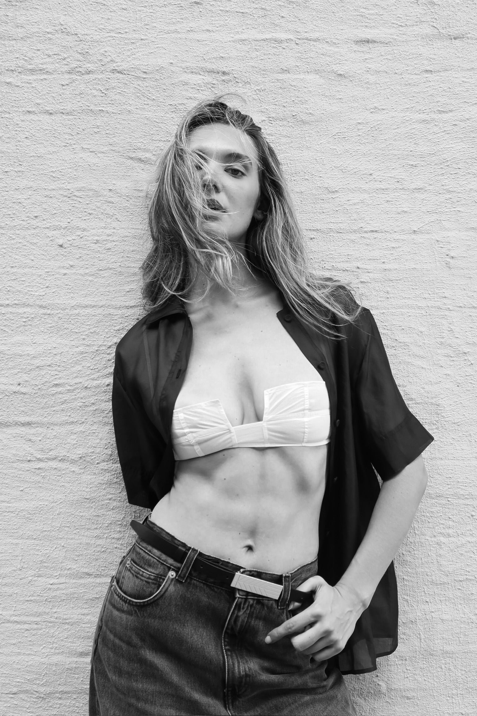The Sheer Shirt in Black by Bevza