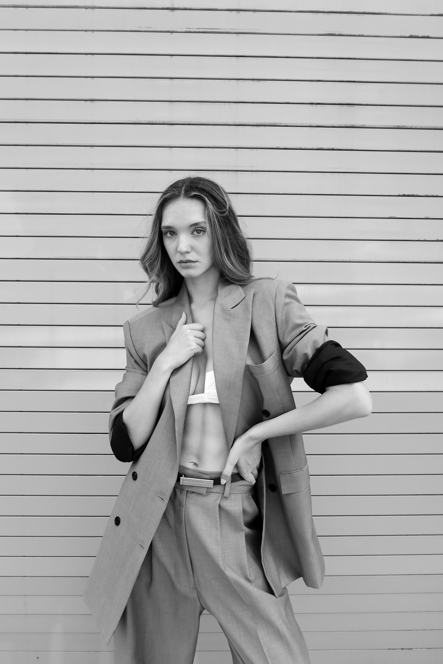 The Beige Double Breasted Blazer by Studio Cut