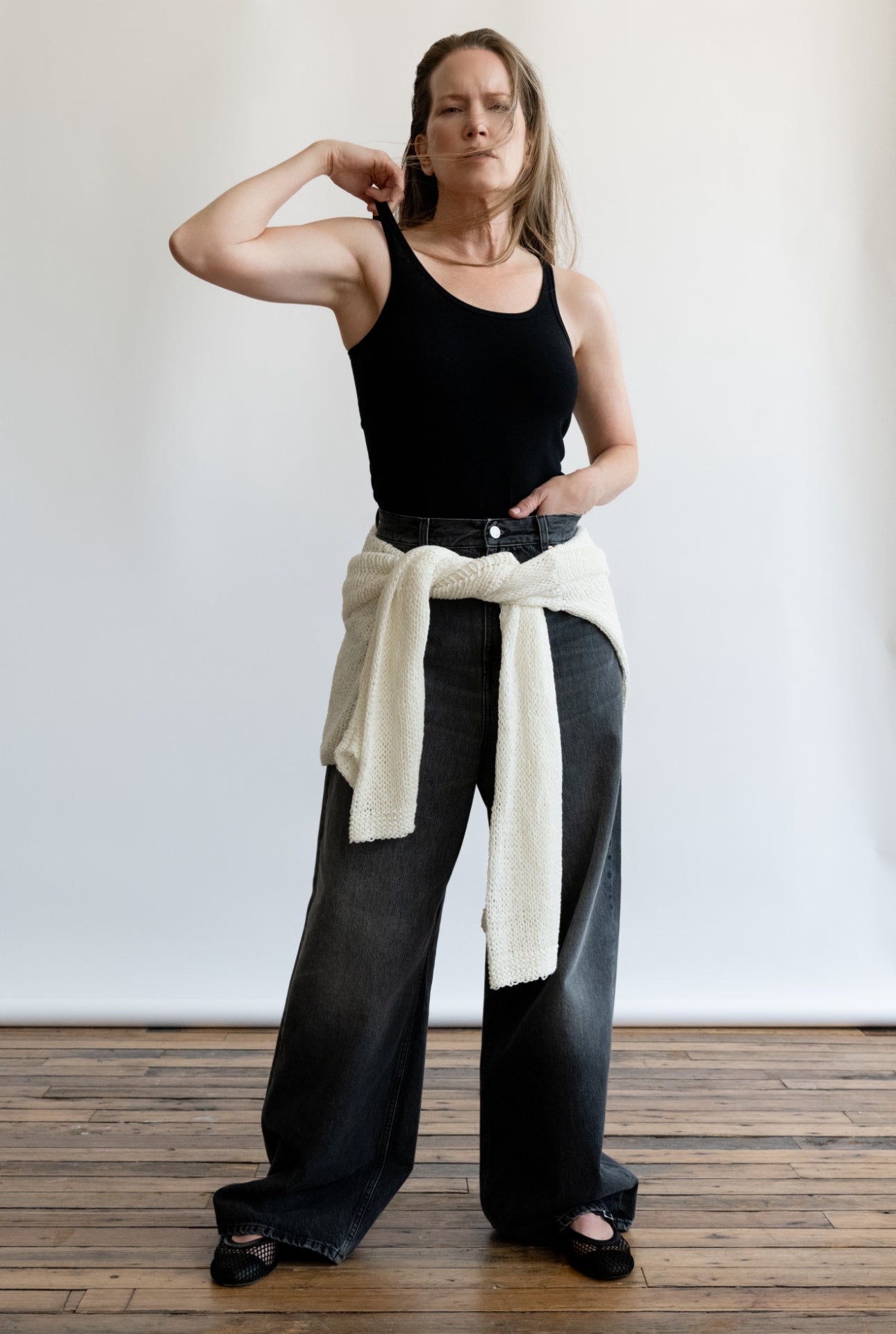 The Strappy Tank Top in Black by TEURN