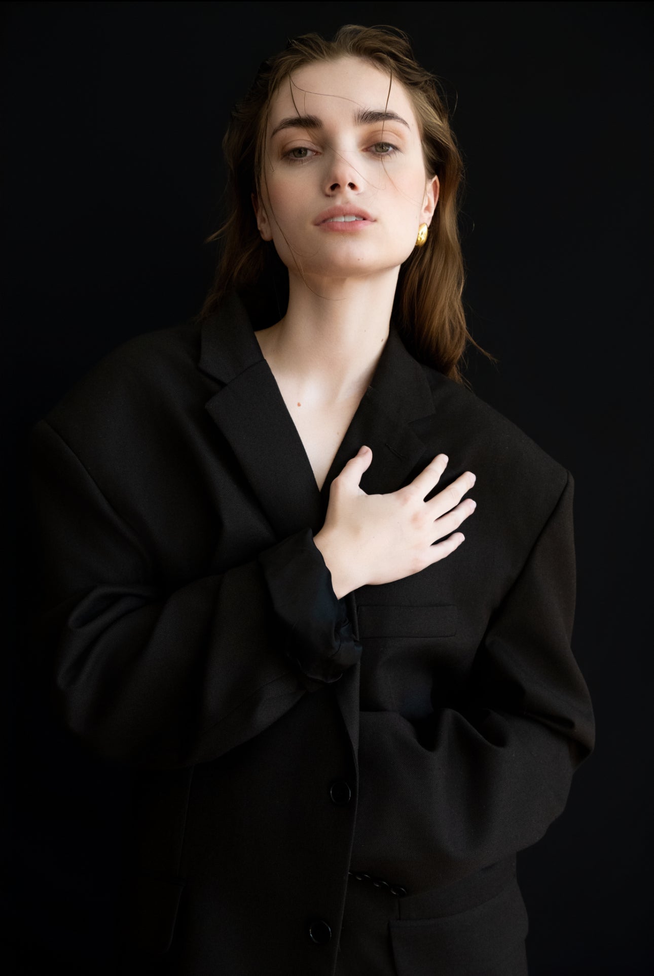 The  Brown Maxi Blazer by Studio Cut