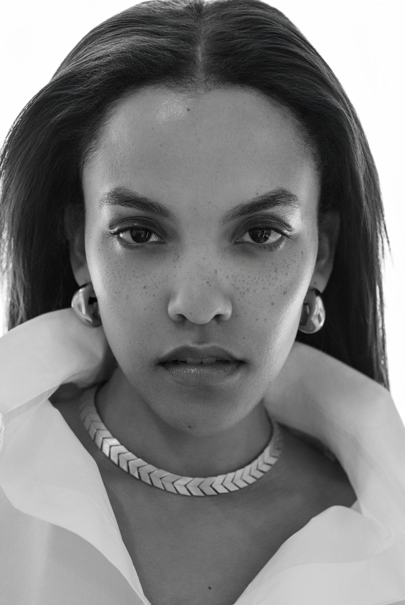 The Flat Spikelet Choker in Gold by Bevza