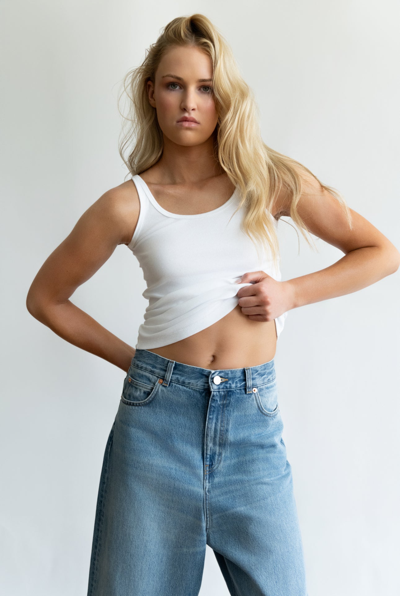 The Strappy Tank Top in White by TEURN