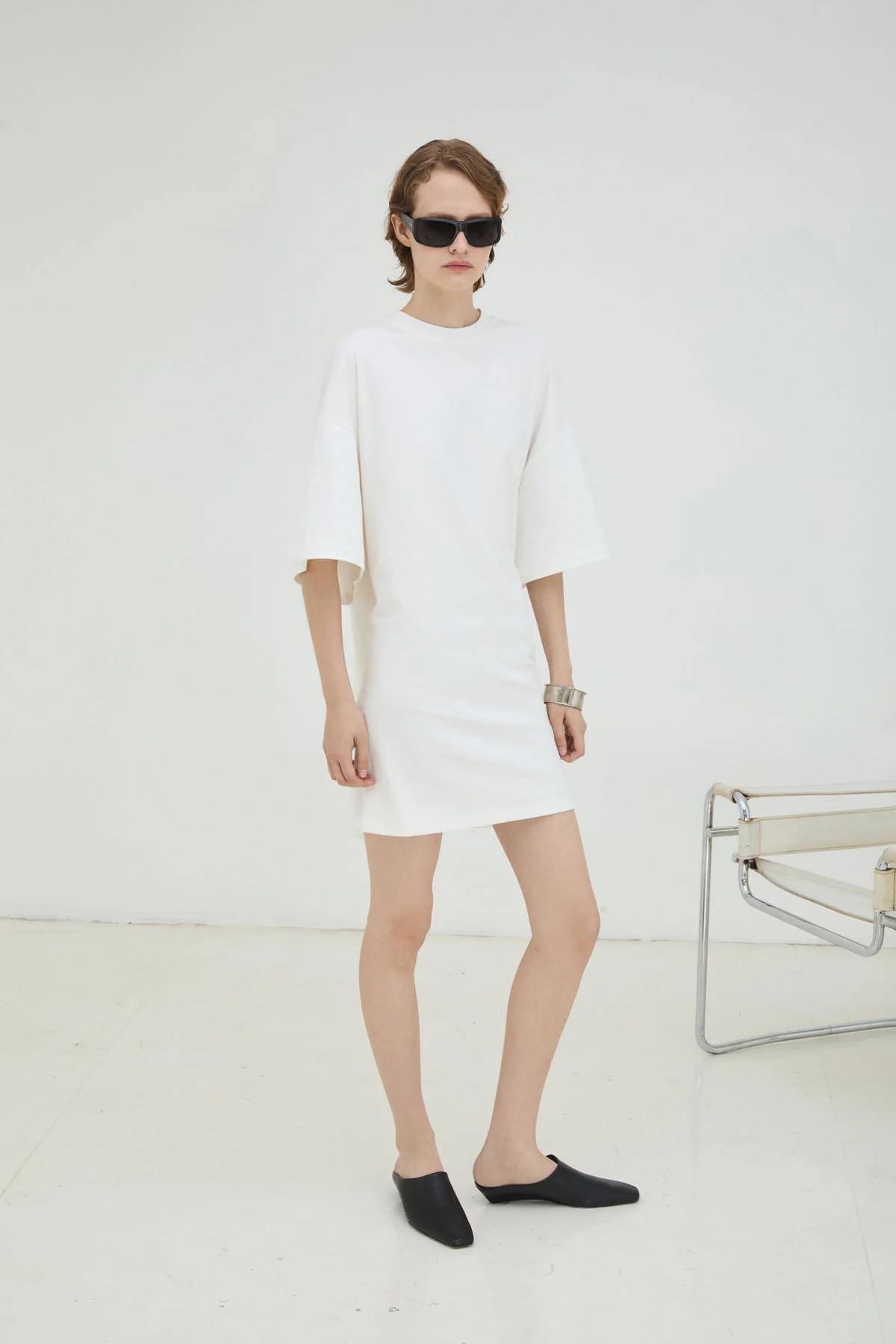 The Tee Dress in White by La Piscine