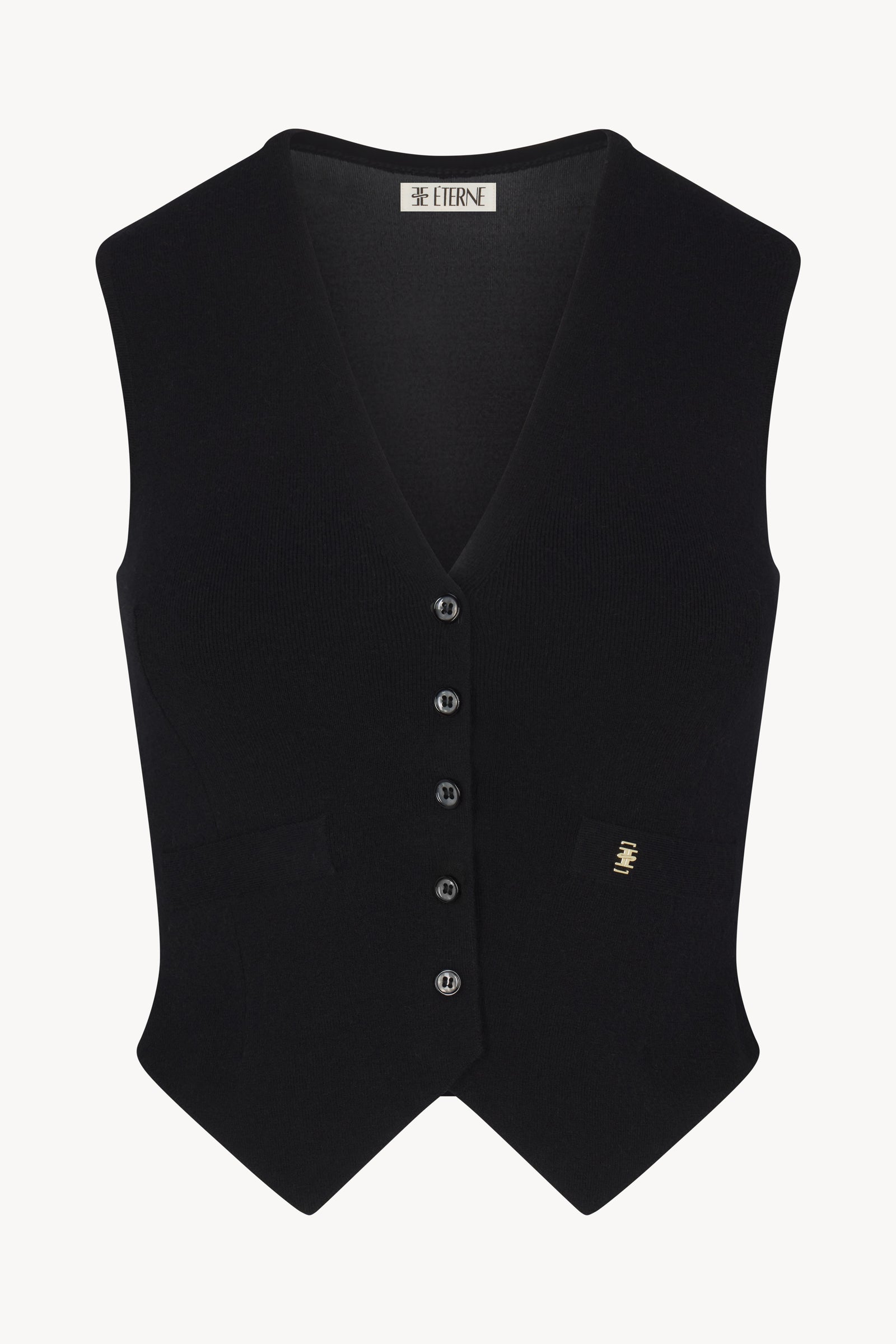 Éterne Paige Cashmere Vest in Black