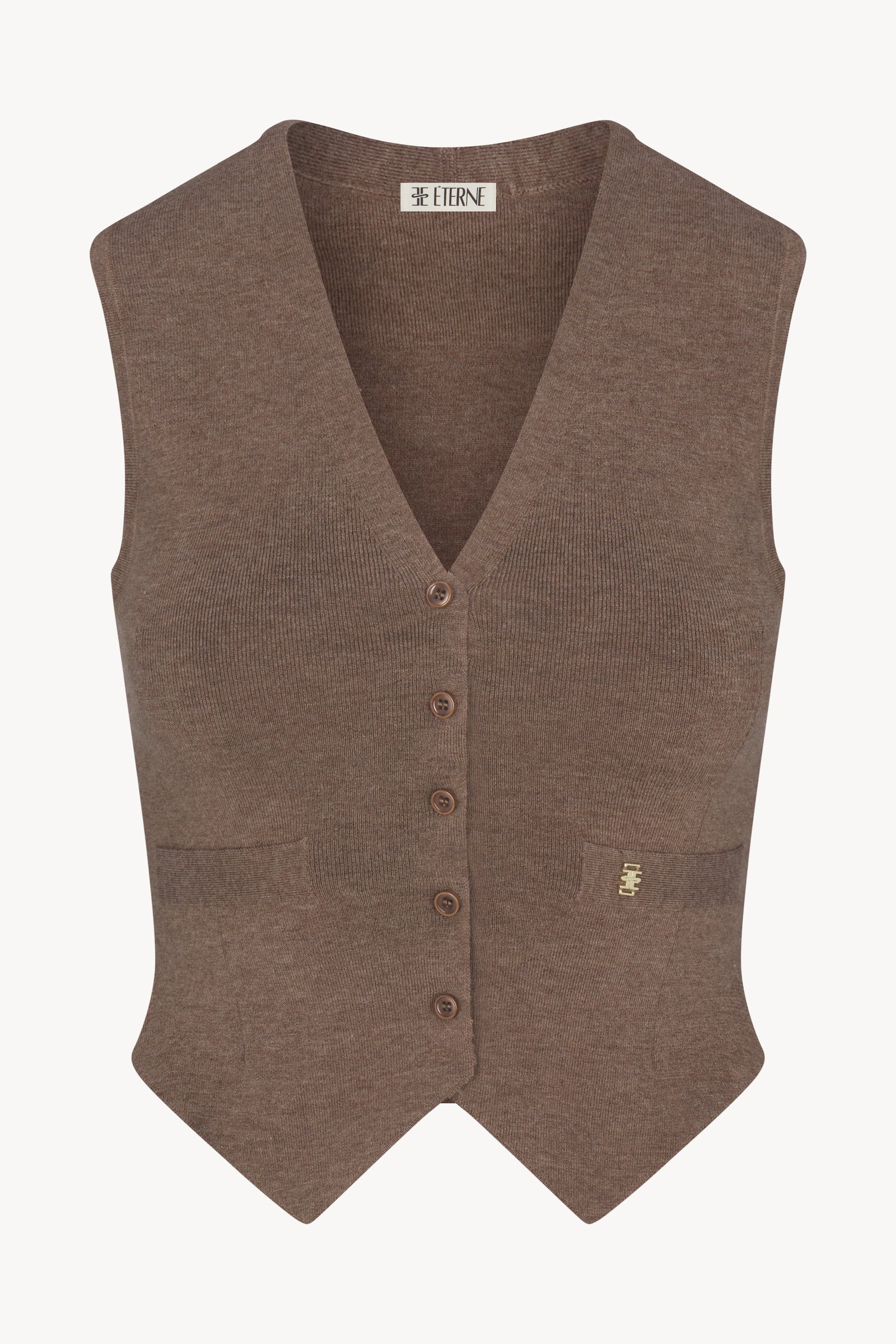 Éterne Paige Cashmere Vest in Millet