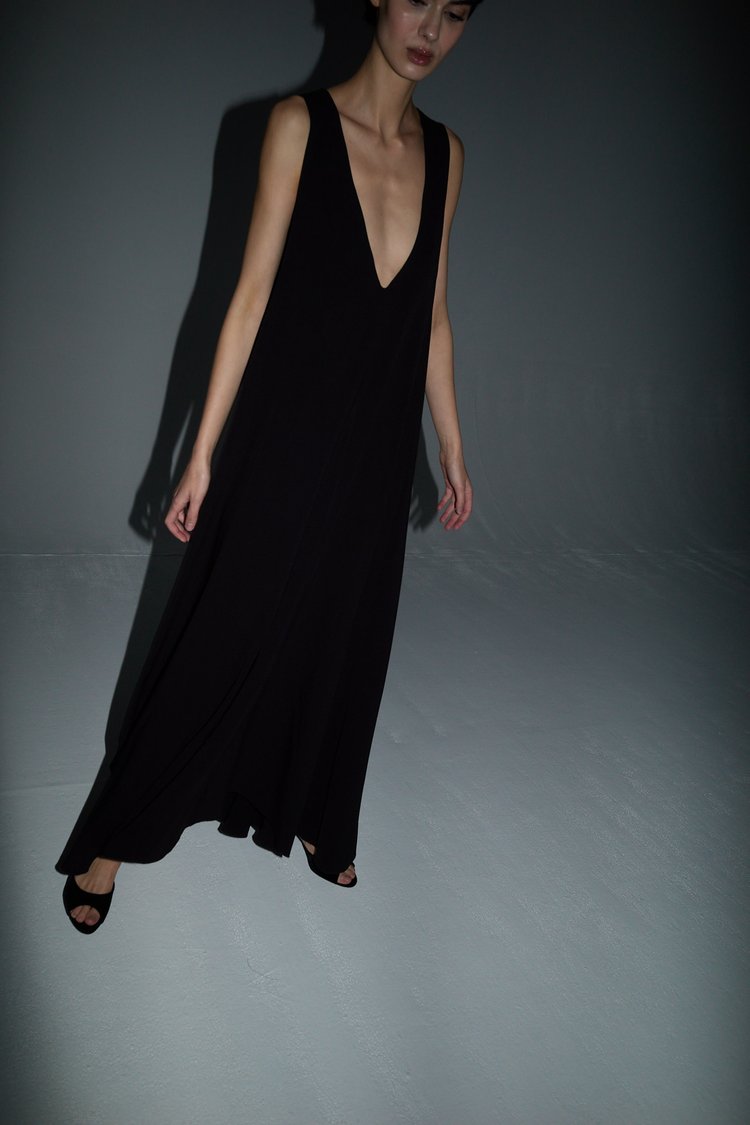 Studio Cut V Neck Long Dress