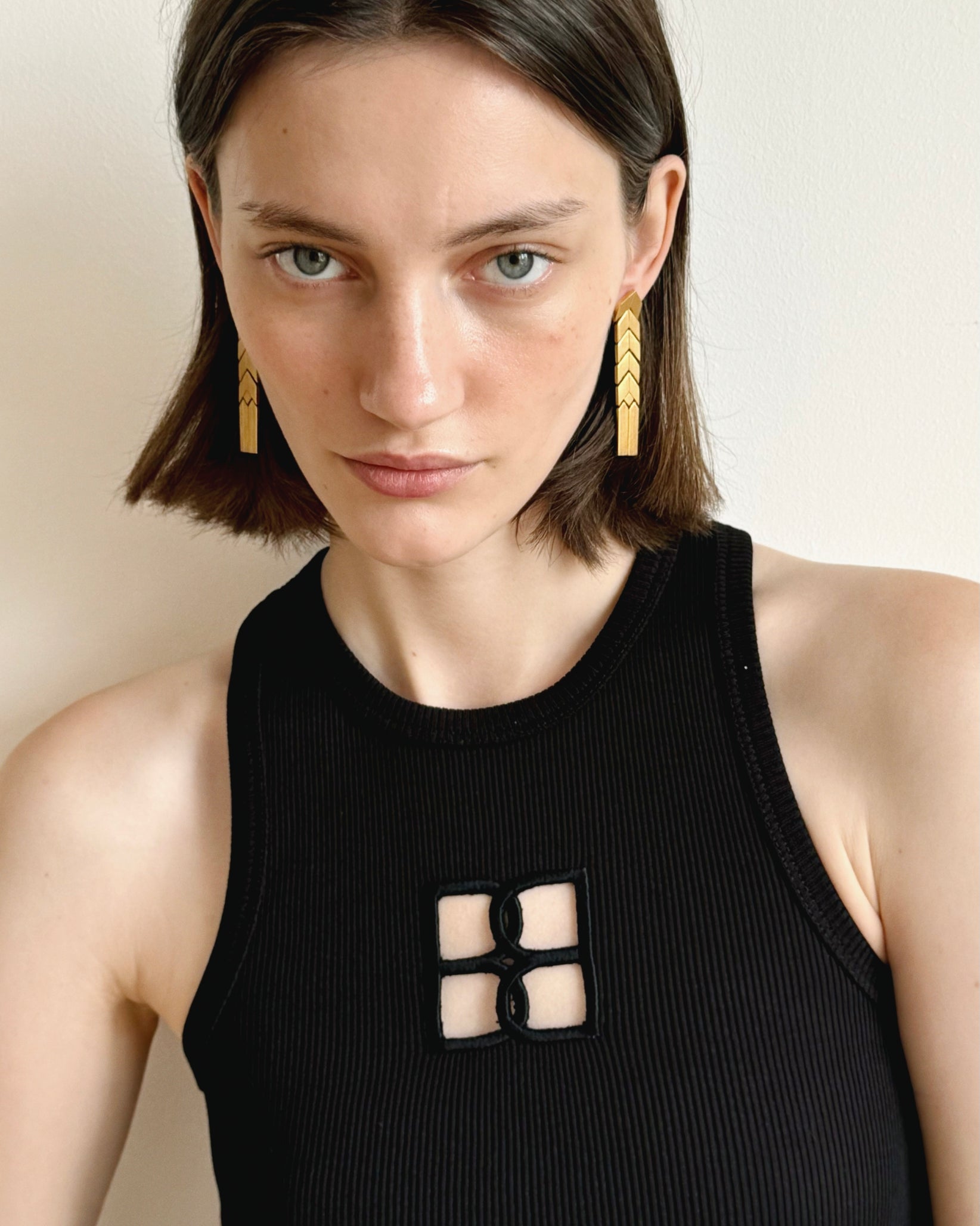 The BB Monogram Tank Top in Black by Bevza