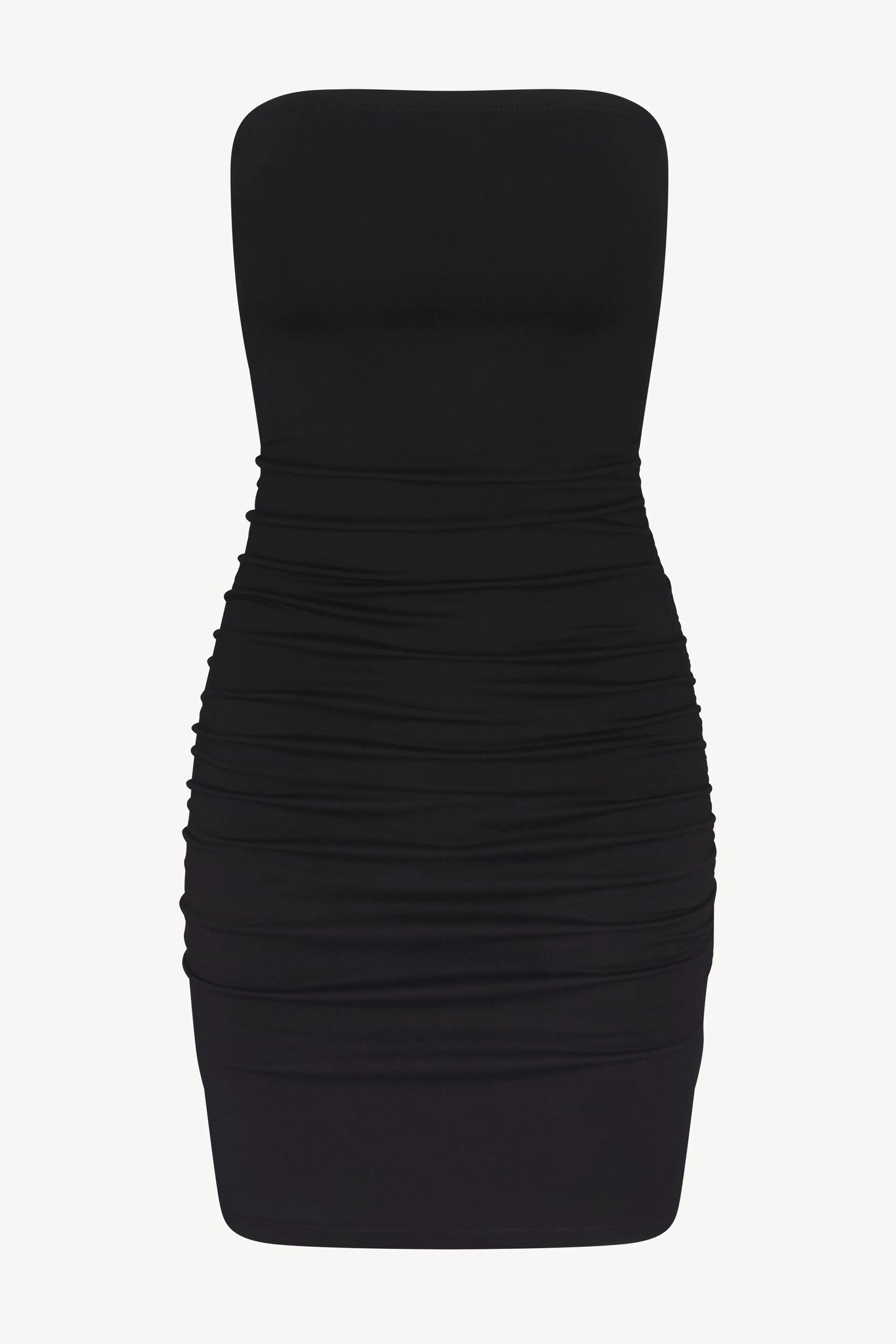 The Ruched Tube Mini Dress in Black by Éterne
