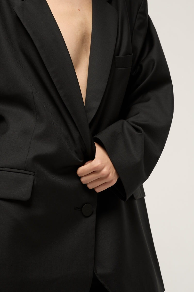 Michael Lo Sordo Oversized Boyfriend Blazer in Black