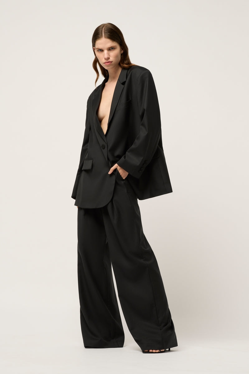 Michael Lo Sordo Oversized Boyfriend Blazer in Black