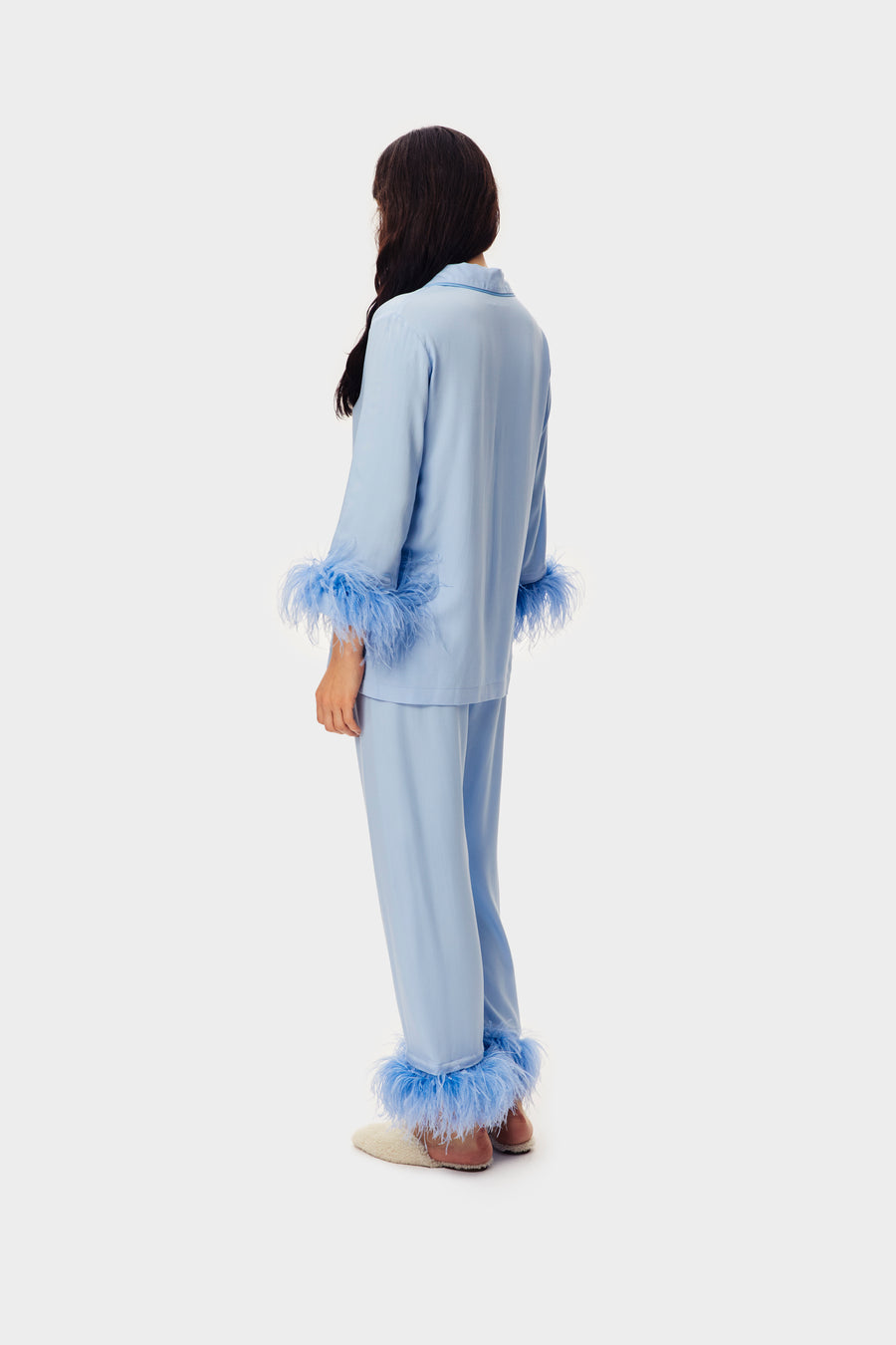 Daily Sleeper Party Pajama Set with Detachable Feathers in Light Blue