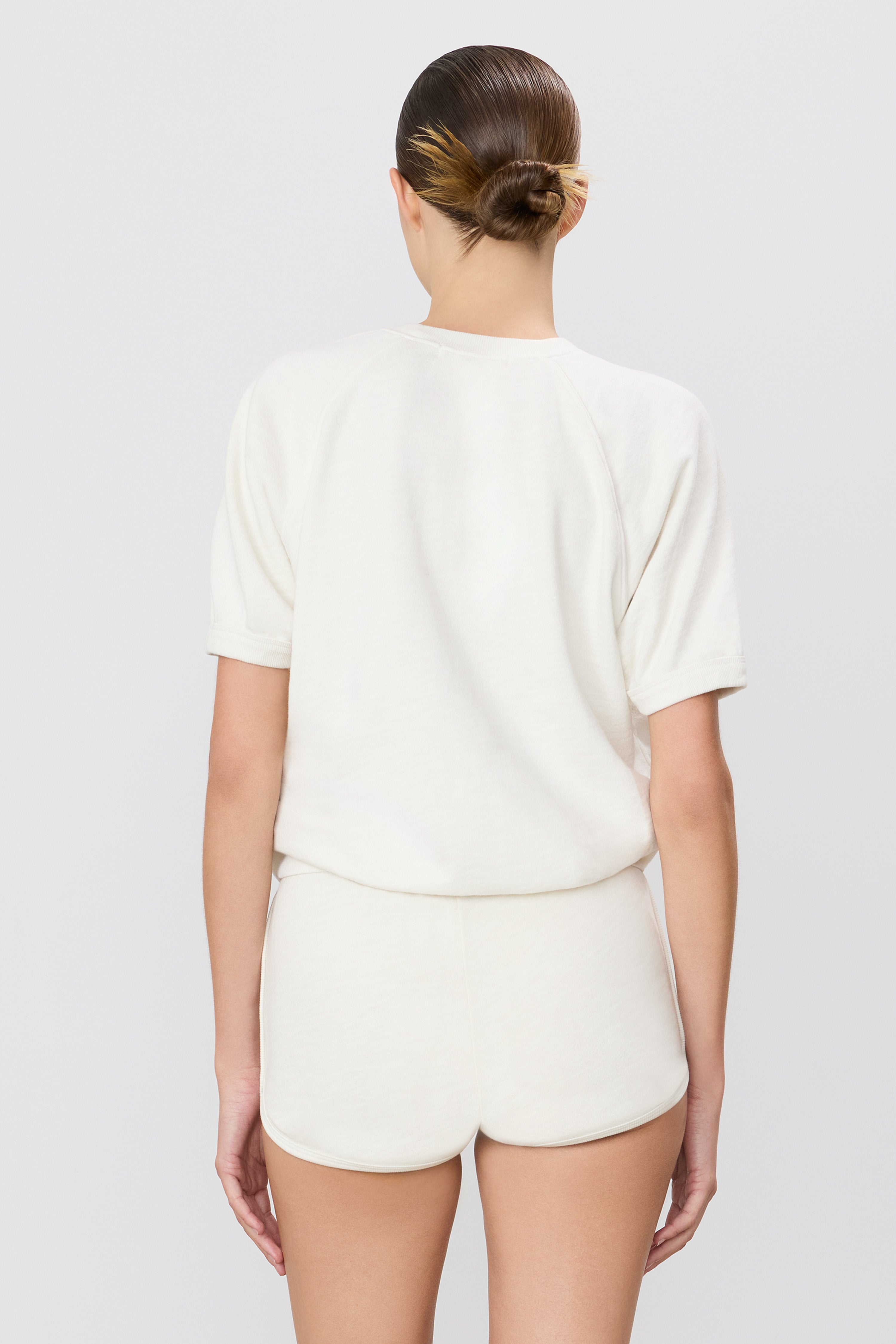 The Mini Track Shorts in Bone by Éterne