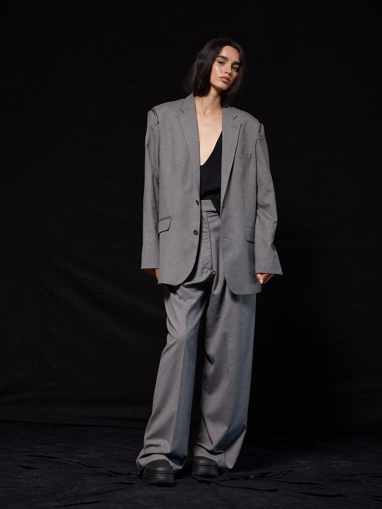 Studio Cut Grey Pleated Pants