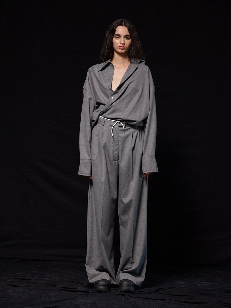 Studio Cut Grey Pleated Pants