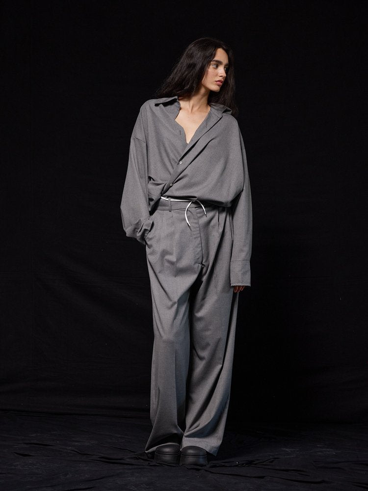 Studio Cut Grey Pleated Pants