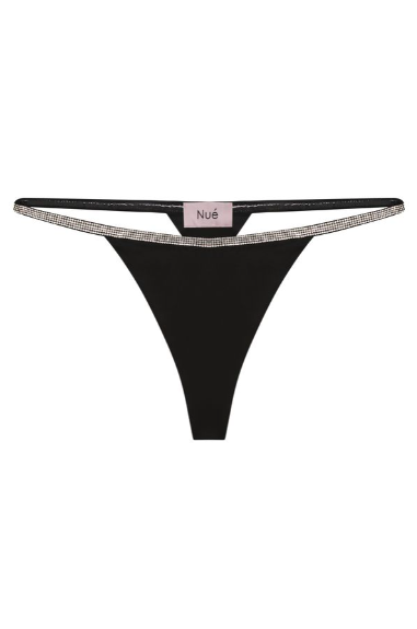 Nué Rosie Silk Thong in Black