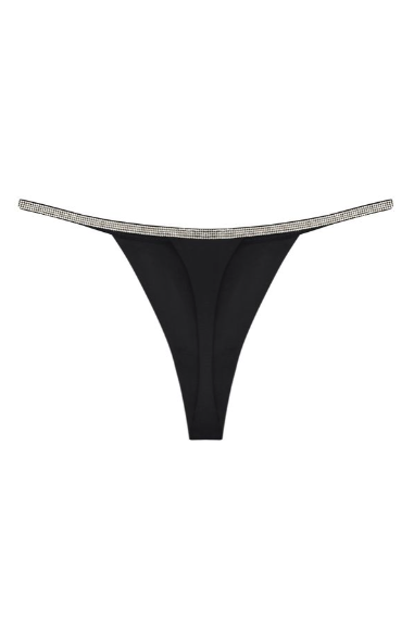 Nué Rosie Silk Thong in Black