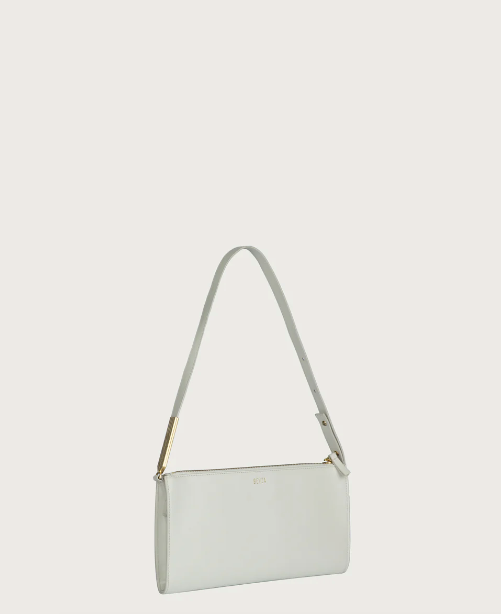 Bevza Spikelet Flat Bag in Dusty Ivory