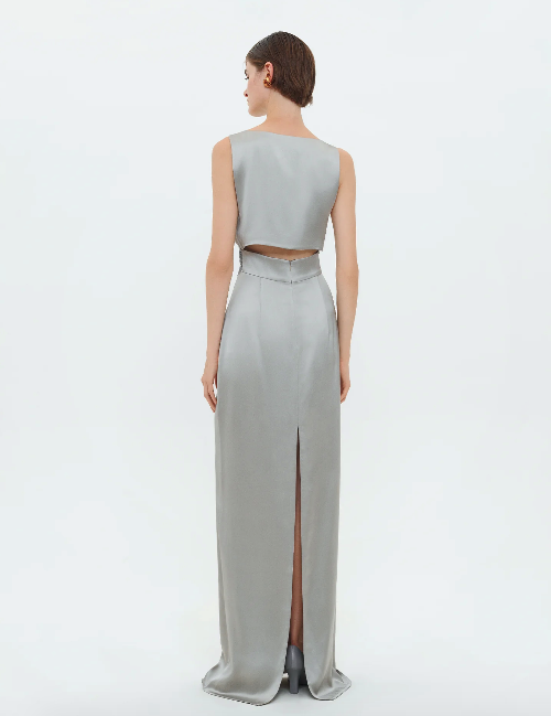 Bevza Vest Dress in Steel Grey