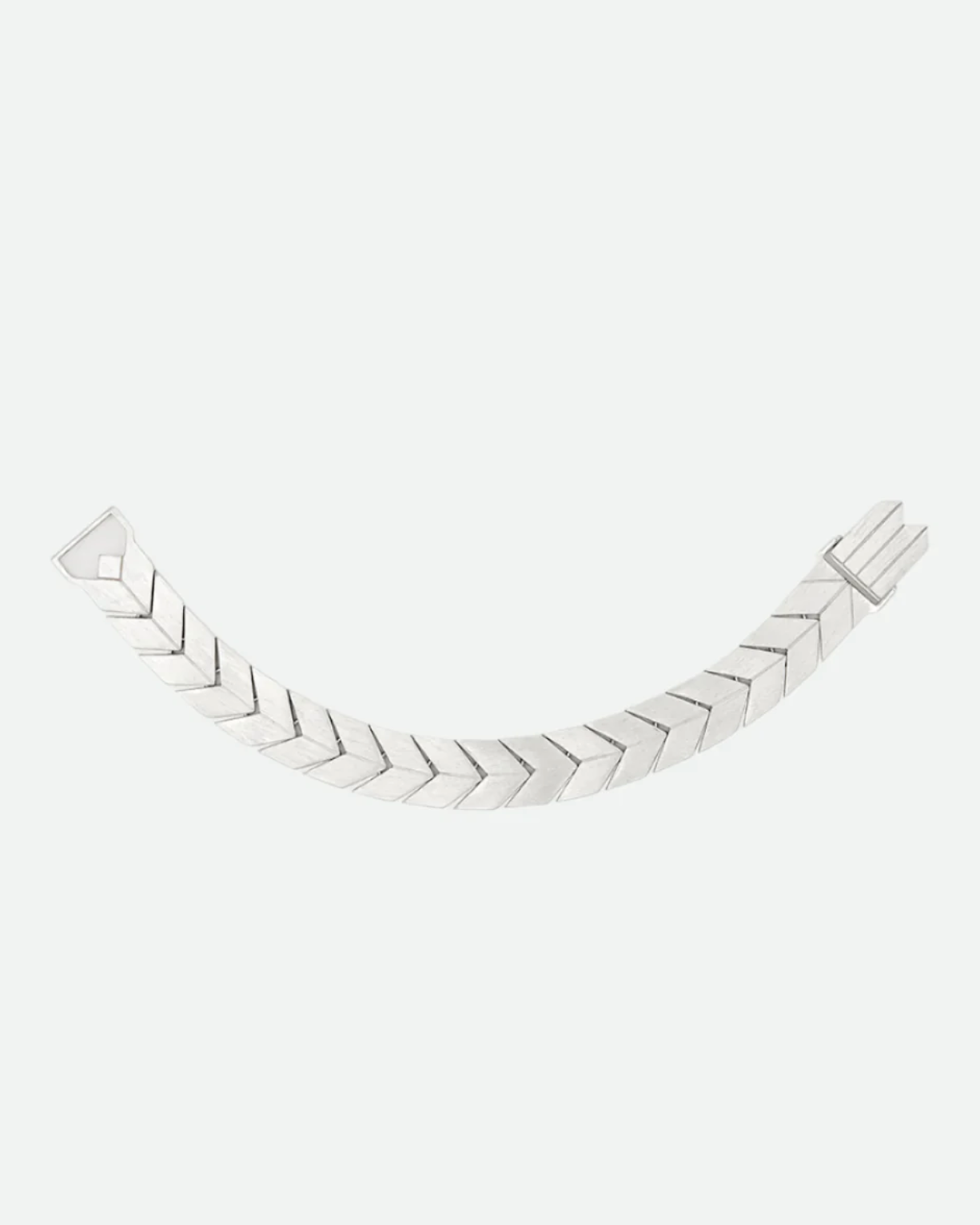 Bevza Flat Spikelet Bracelet in Rhodium