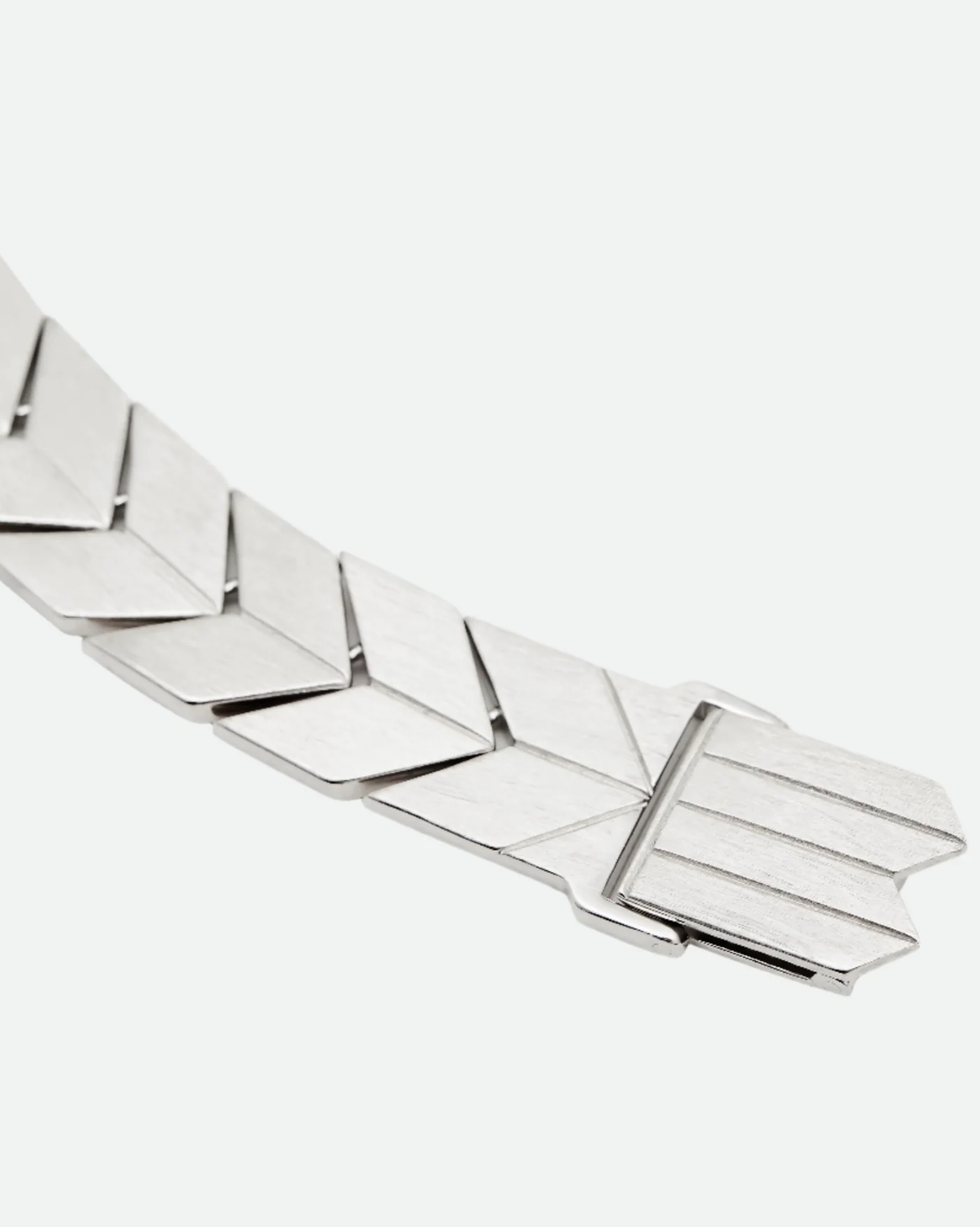 Bevza Flat Spikelet Bracelet in Rhodium