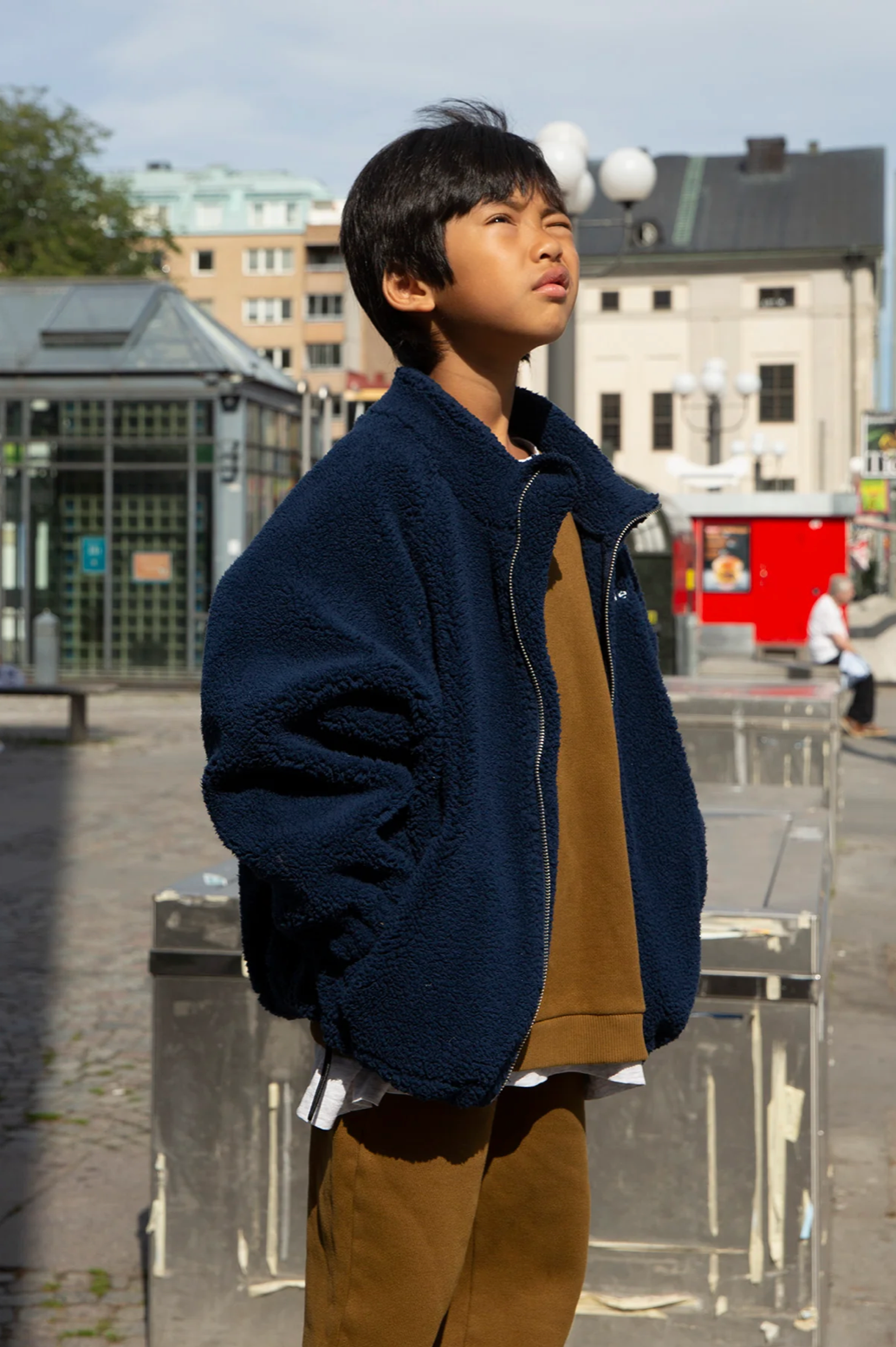 Façade Zita Teddy Zip Sweater in Navy Blue – Blackbird Collection