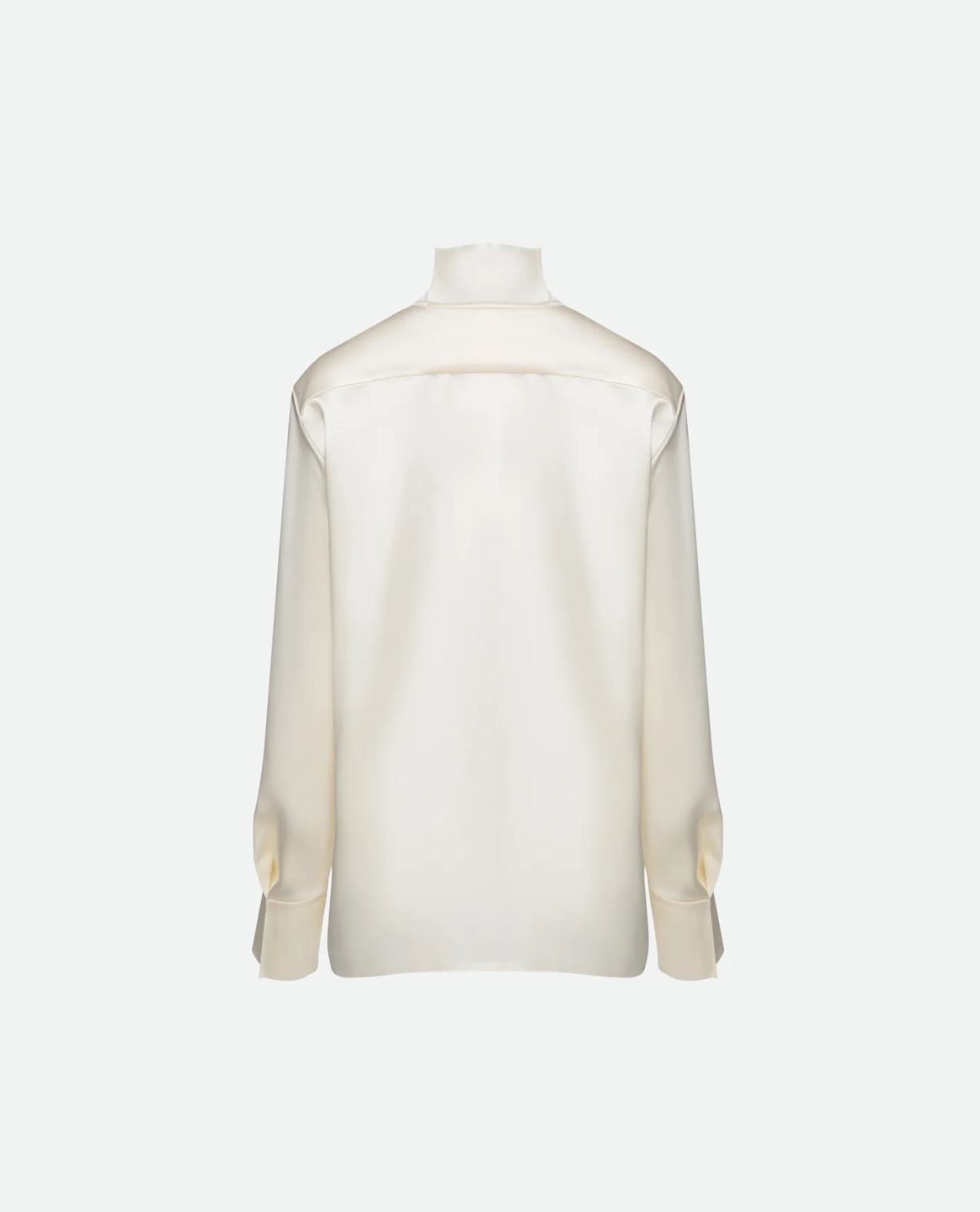 Bevza Stand-Collar Blouse in Vanilla