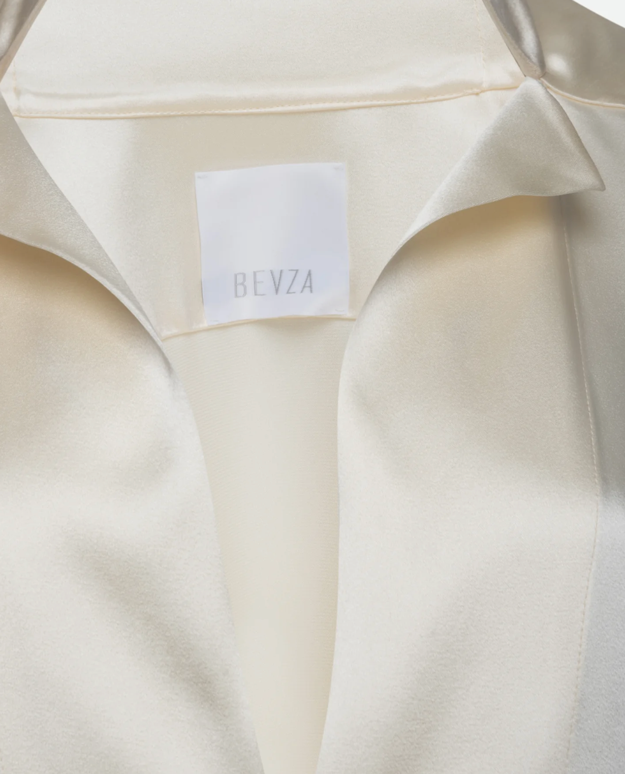 Bevza Stand-Collar Blouse in Vanilla