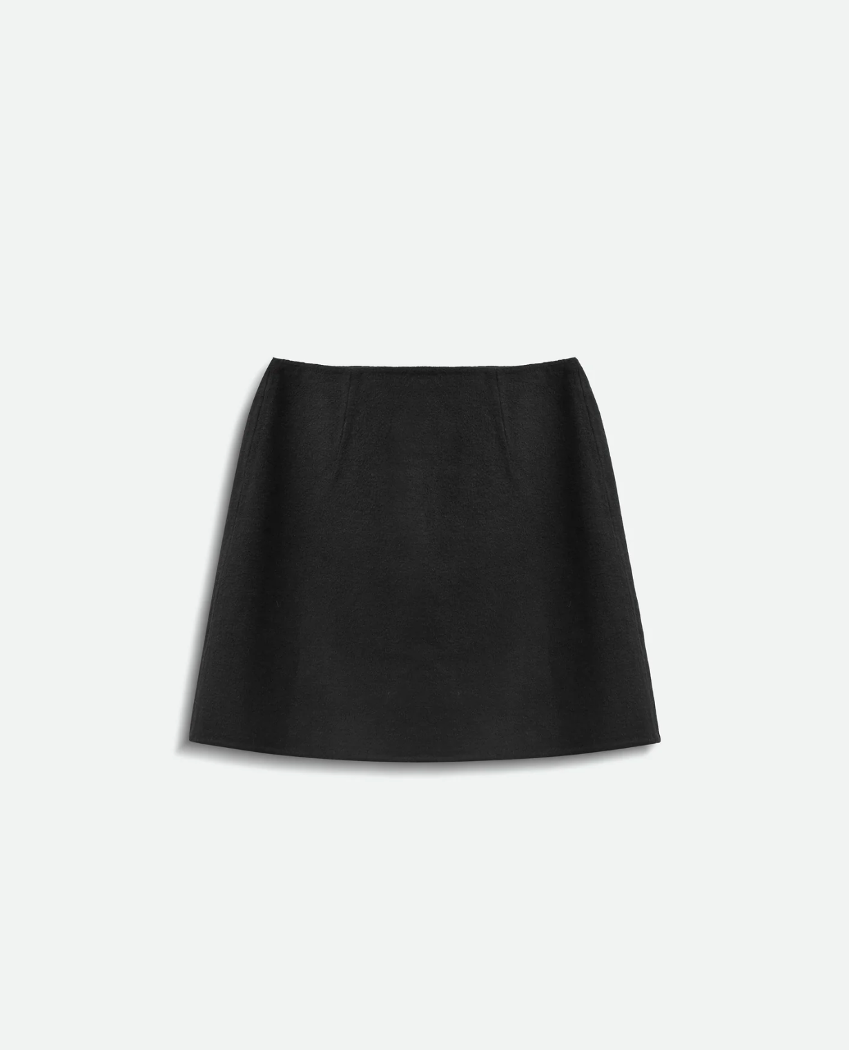 Bevza Mini Double Wool Skirt in Black