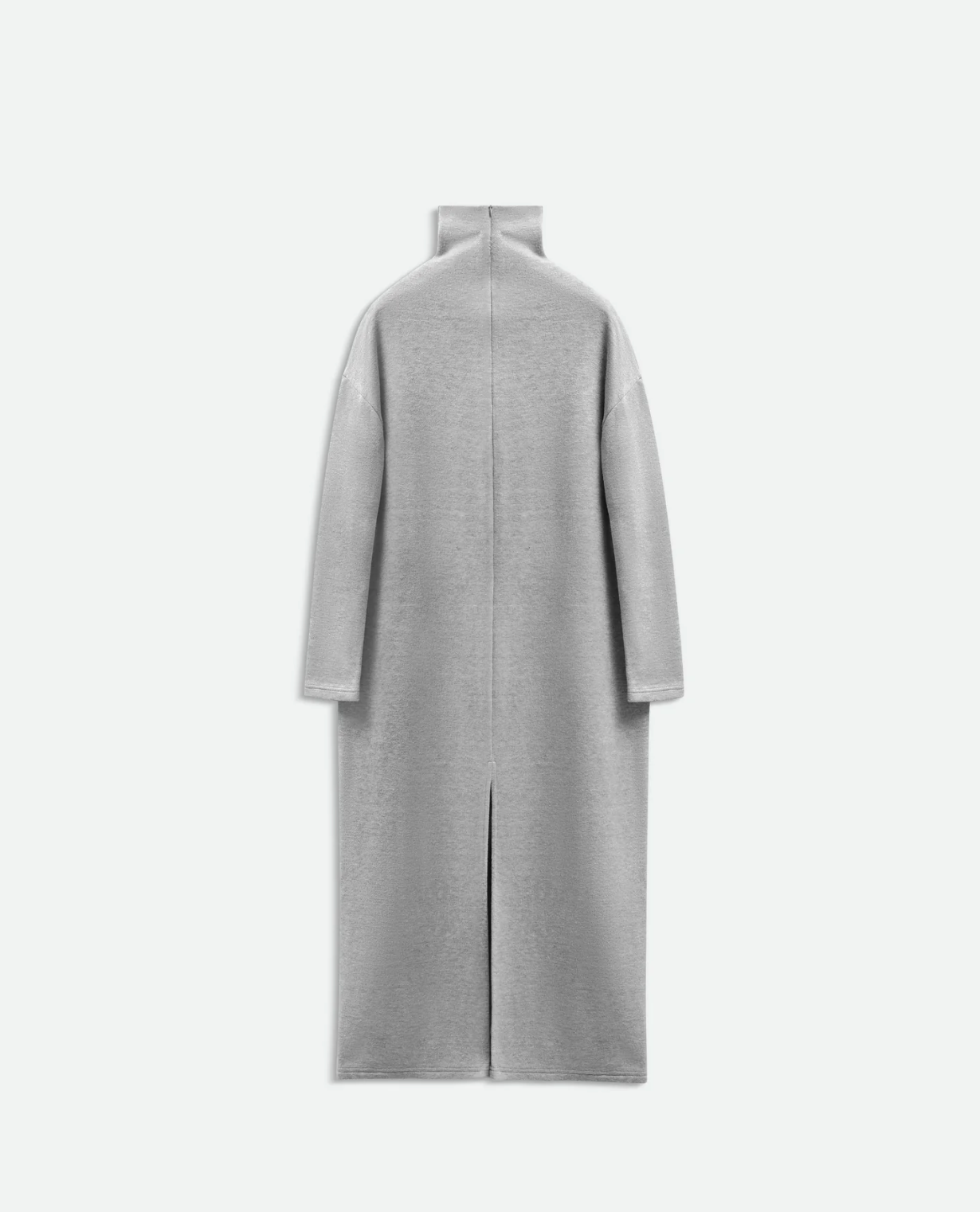 Bevza Turtleneck Long Dress in Grey Melange