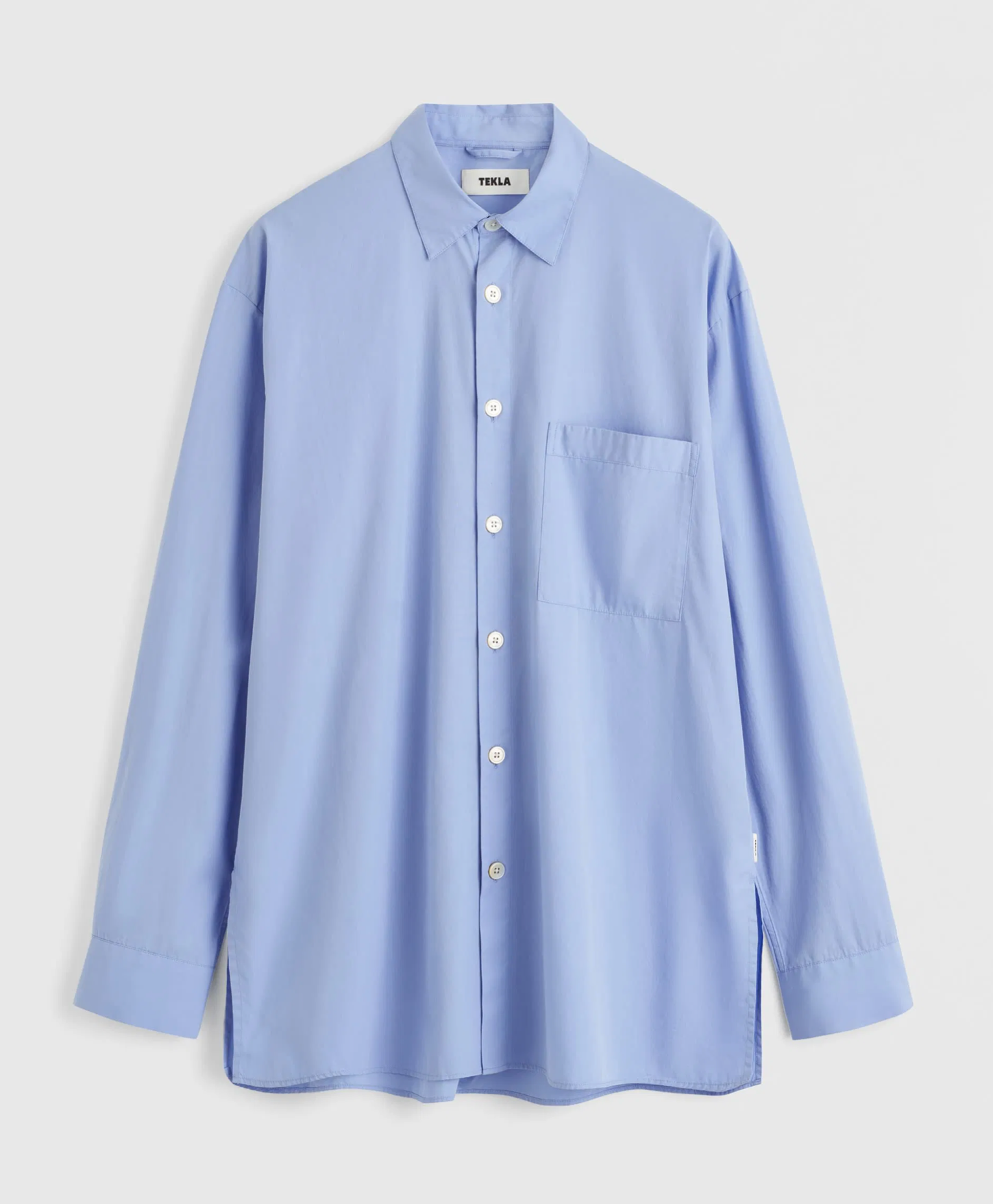 The Relaxed Long-Sleeved Shirt in Cornflower Blue by Tekla
