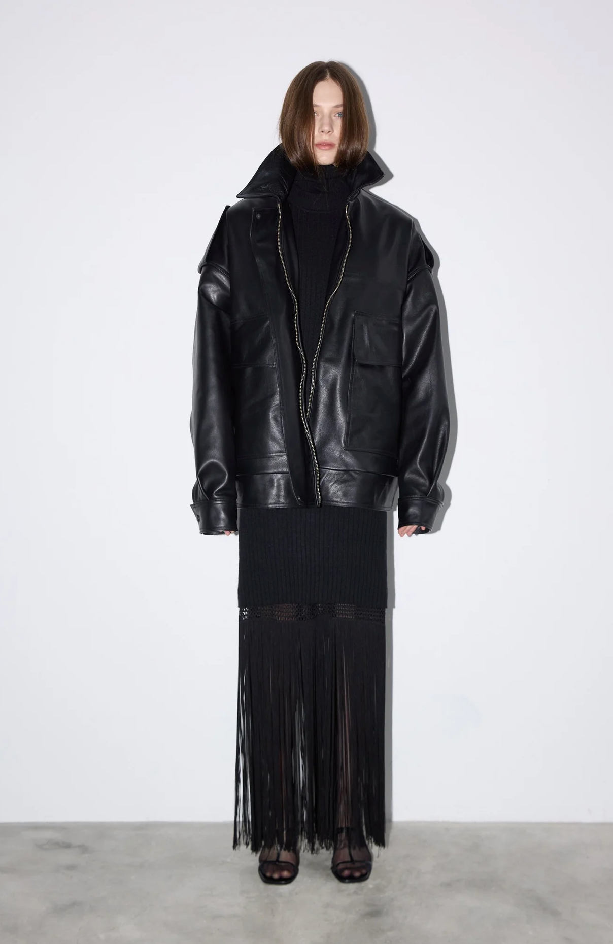The Black Leather Bomber by Studio Cut