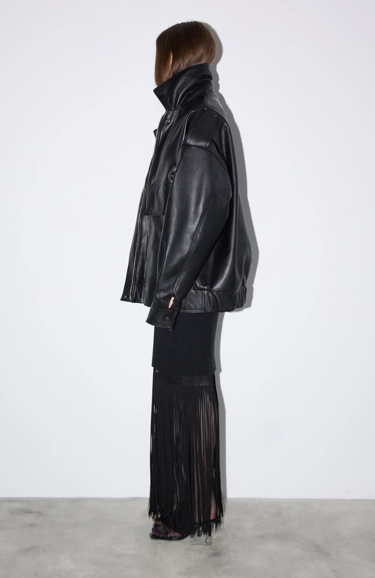 The Black Leather Bomber by Studio Cut