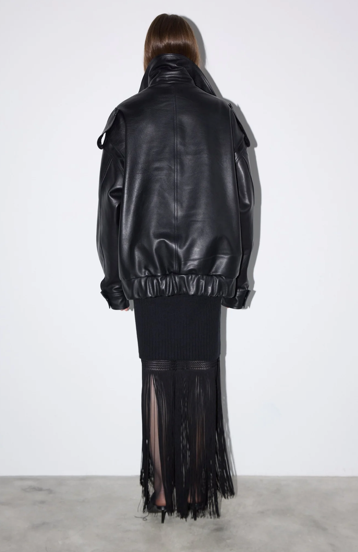 The Black Leather Bomber by Studio Cut