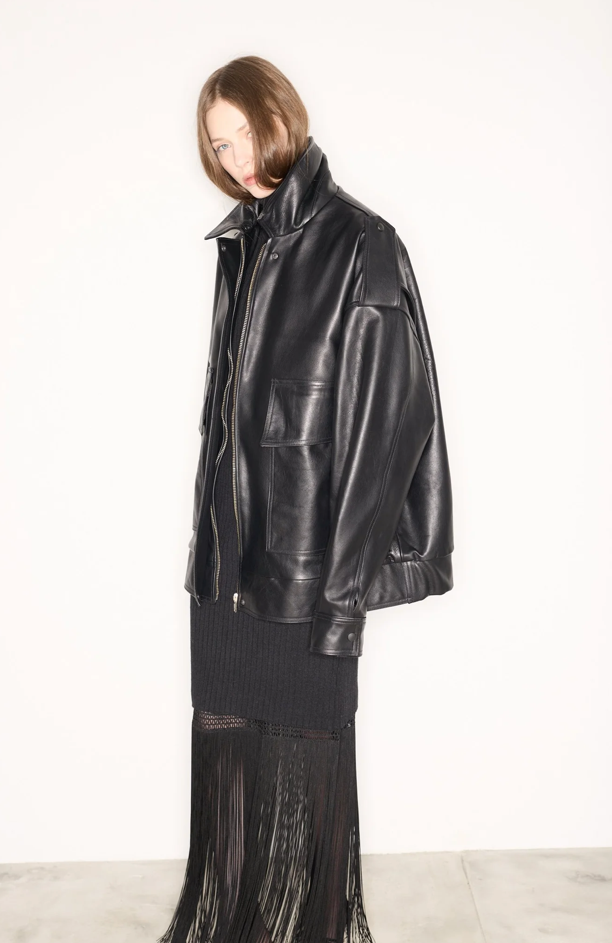 The Black Leather Bomber by Studio Cut