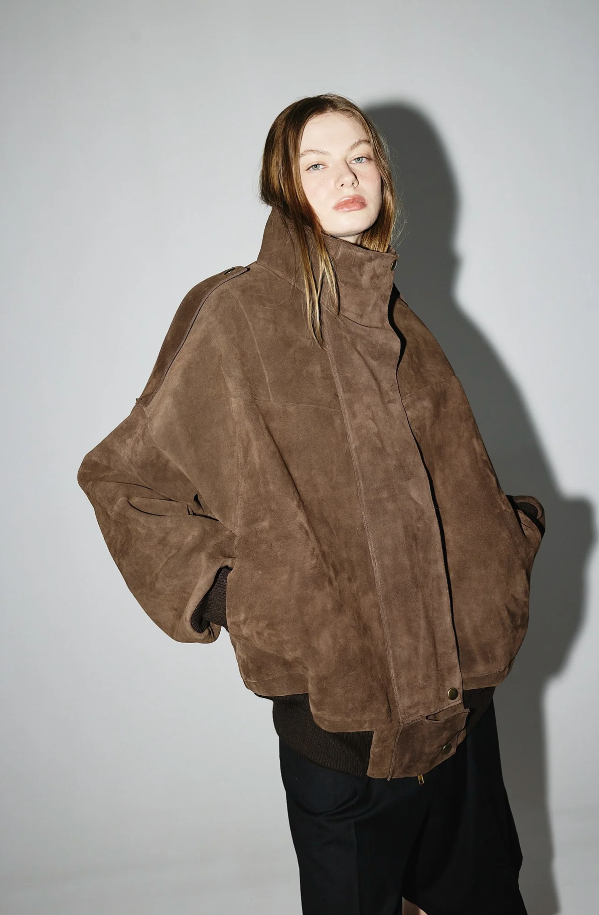 The Brown Suede Bomber by Studio Cut