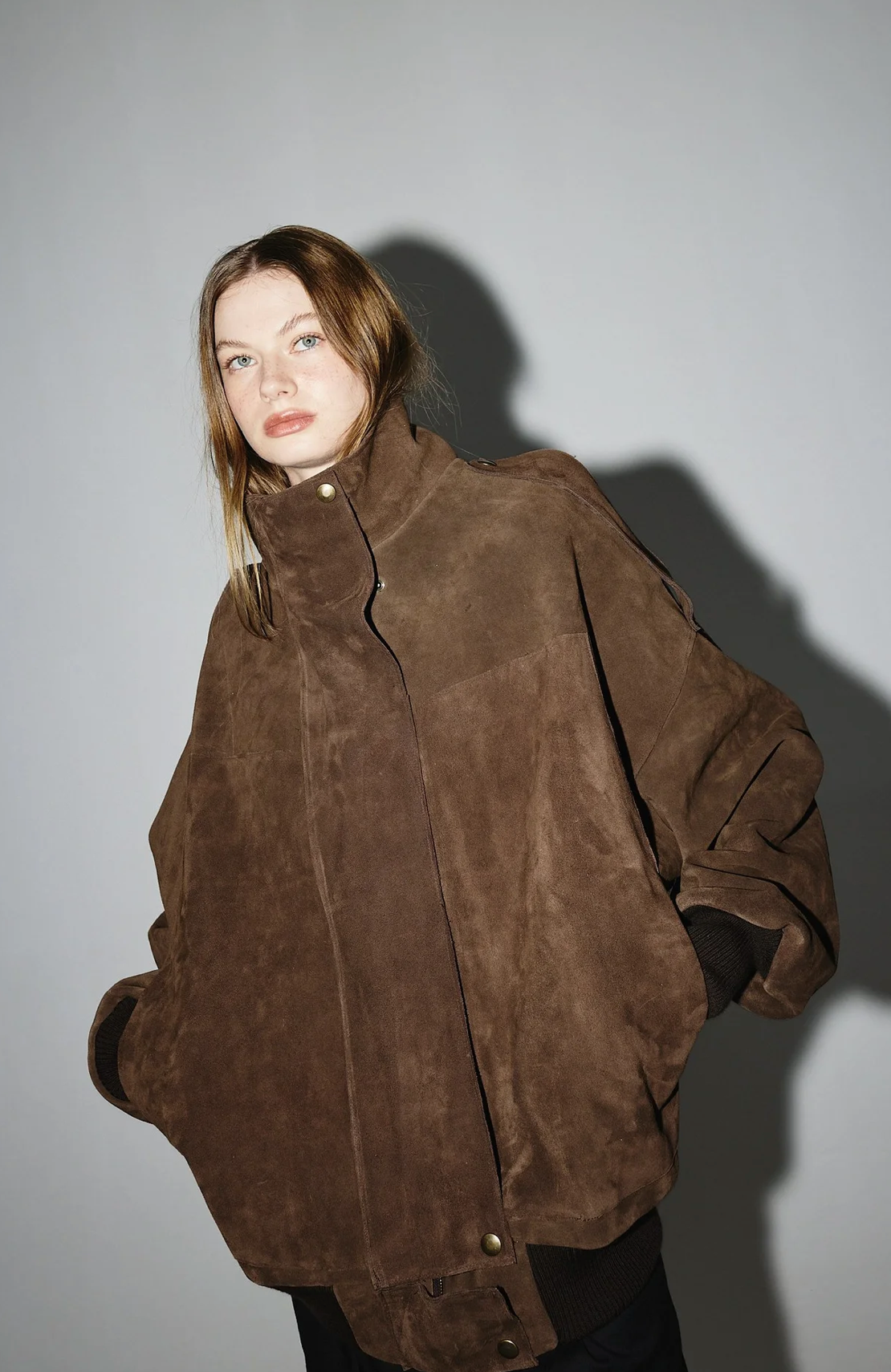The Brown Suede Bomber by Studio Cut