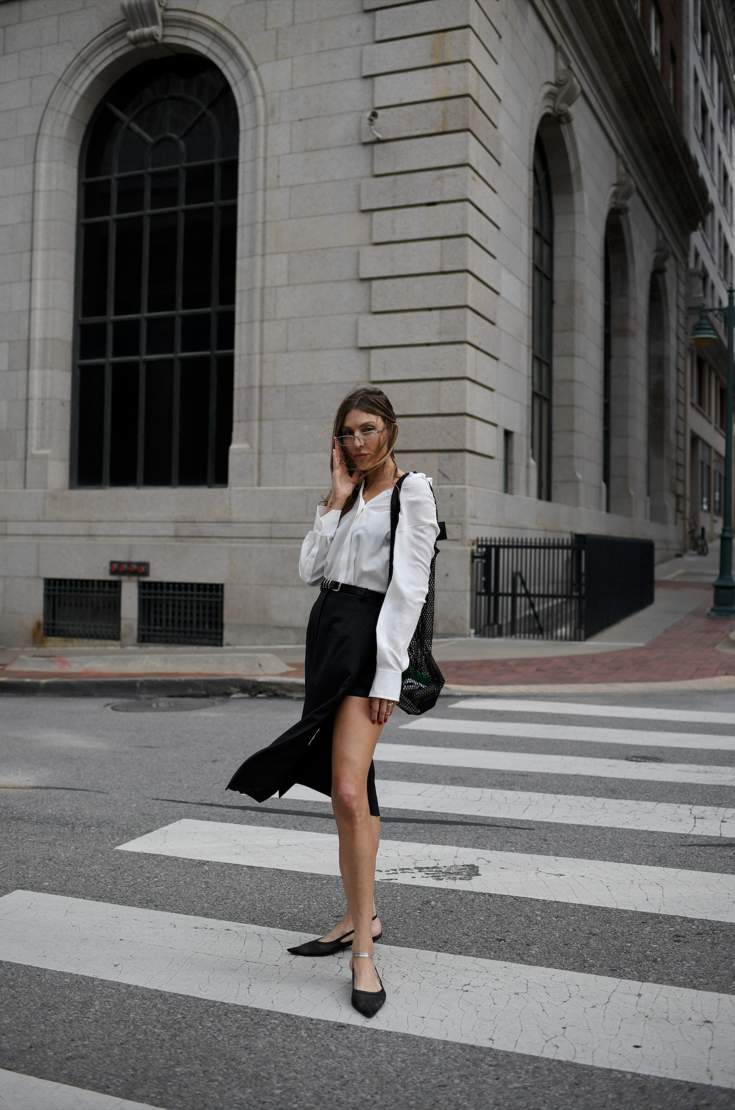 The Skirt with Splits in Black by Bevza