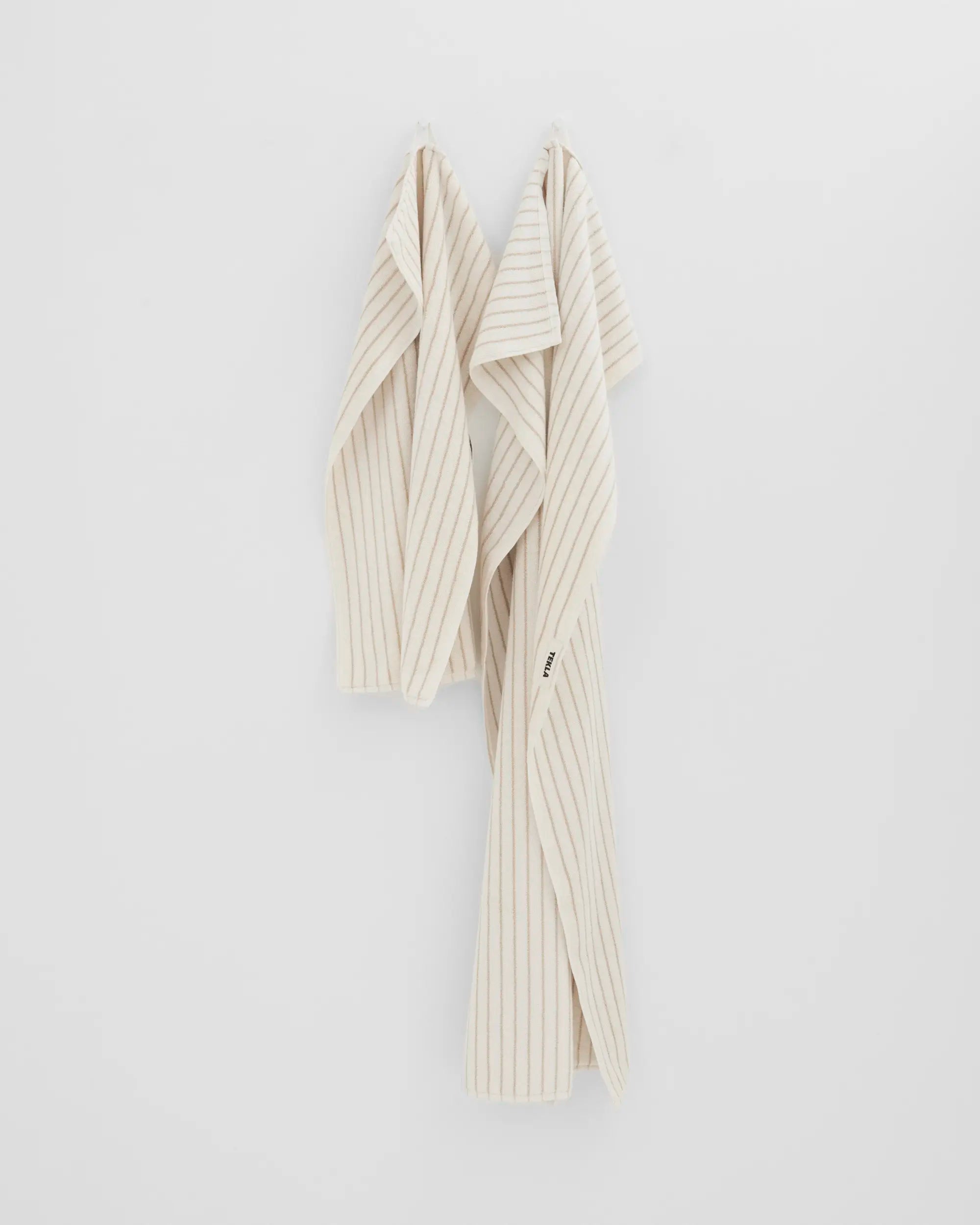 Tekla Striped Towels in Sienna