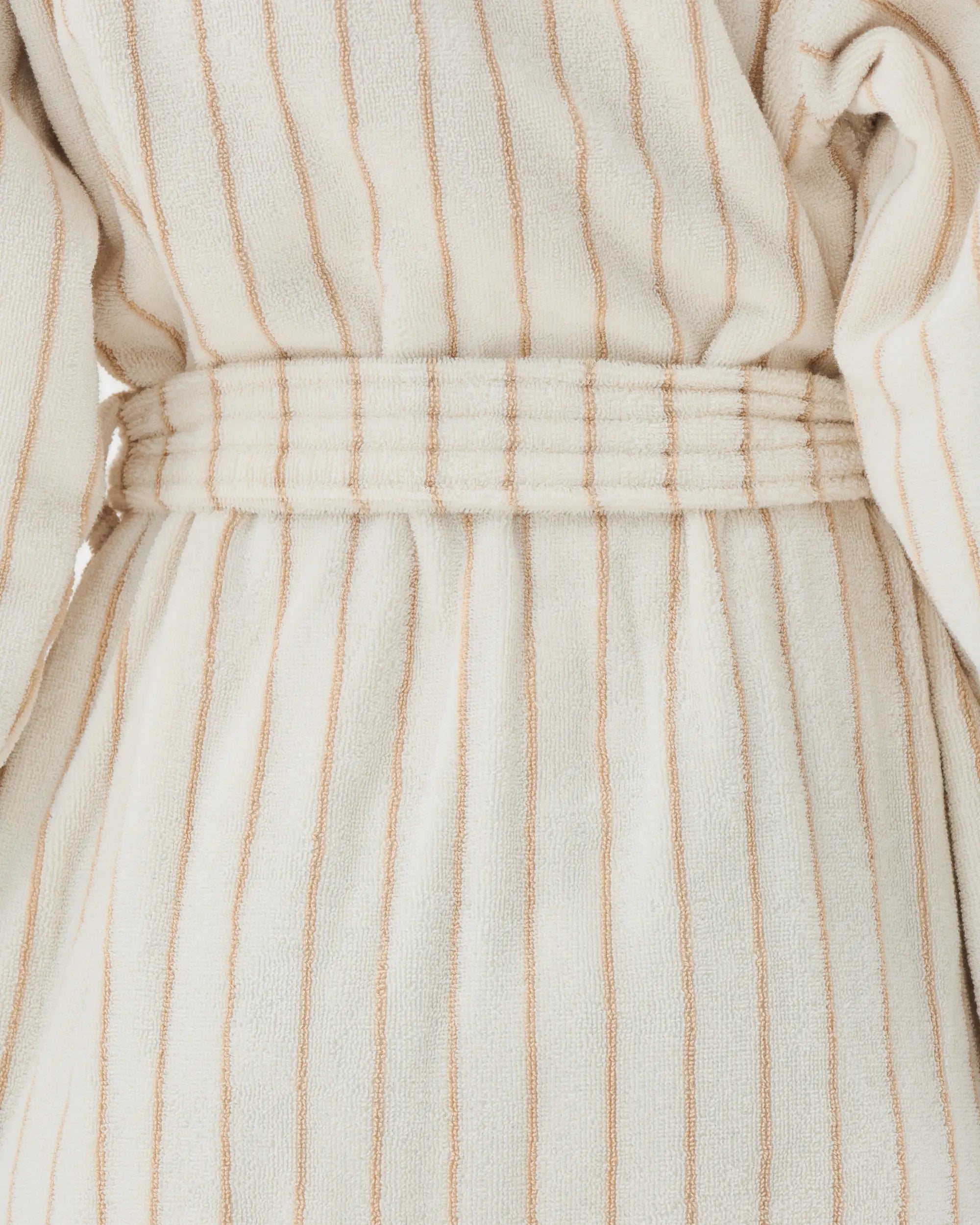 Tekla Classic Striped Bathrobe in Sienna