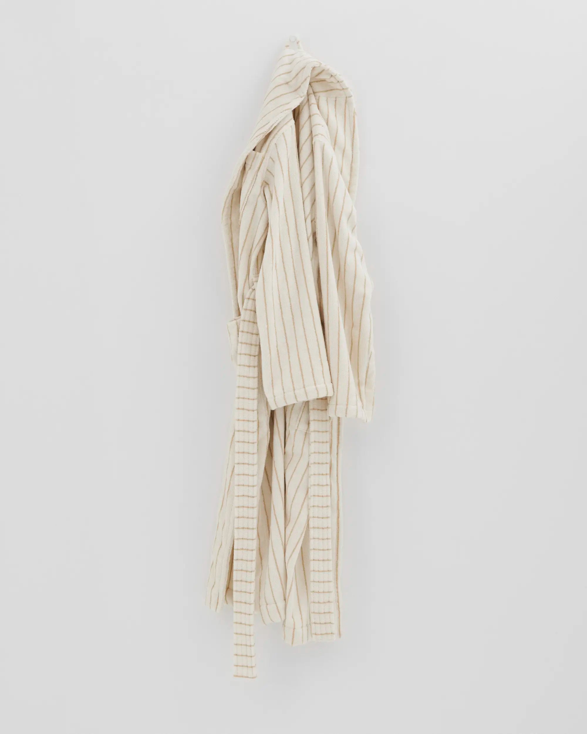 Tekla Classic Striped Bathrobe in Sienna