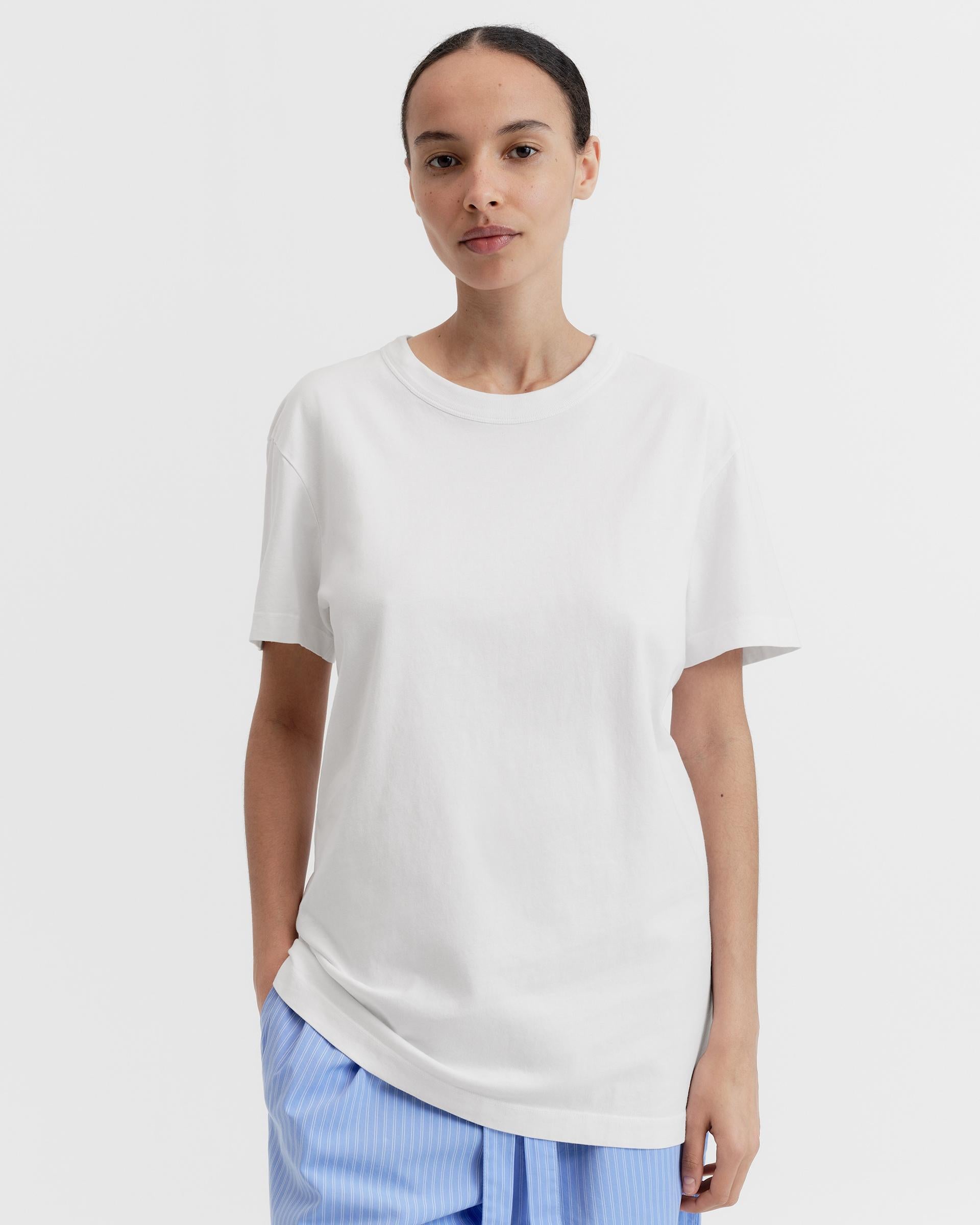 White Short Sleeve T-Shirt by Tekla