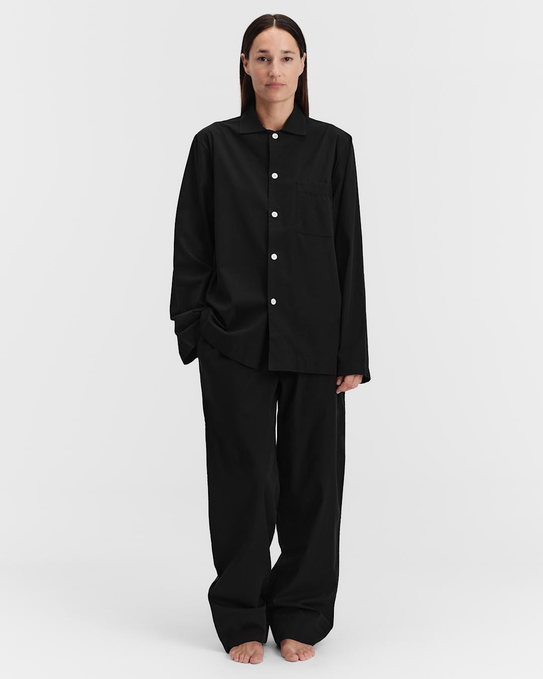 Black Poplin Pyjama Pants by Tekla