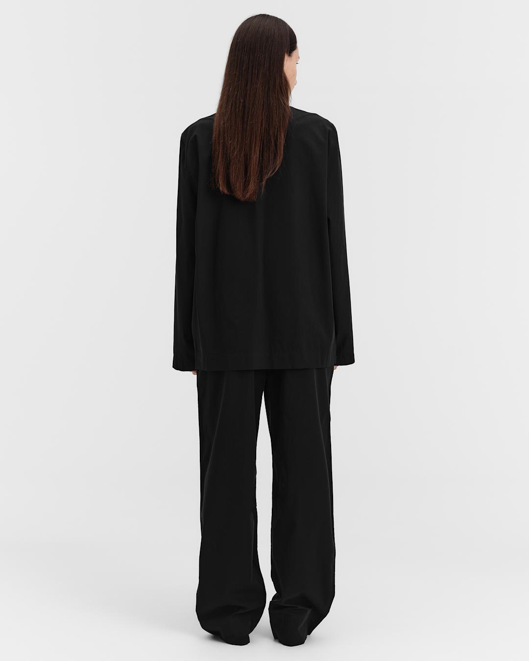 Black Poplin Pyjama Pants by Tekla