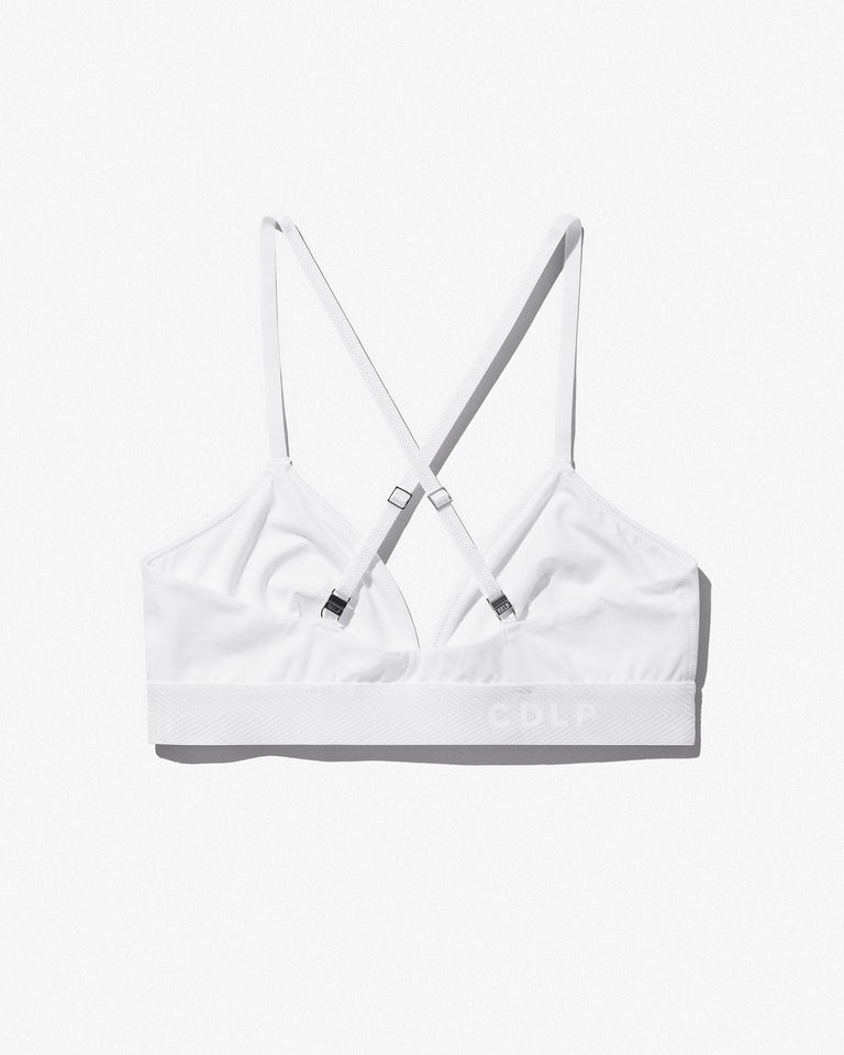 CDLP Triangle Bralette in White