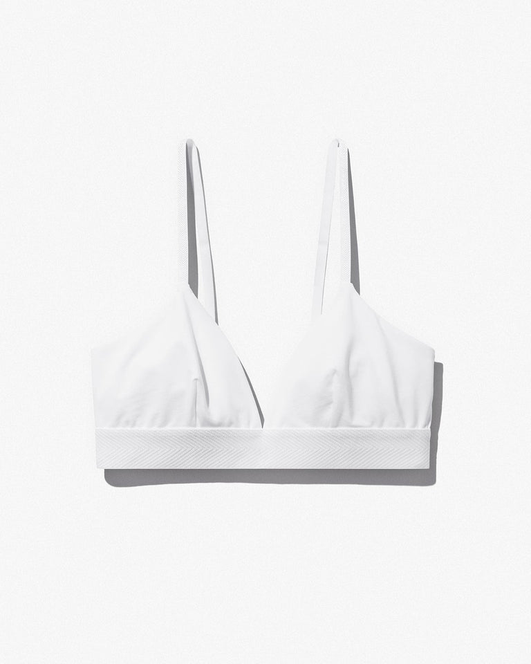 CDLP Triangle Bralette in White