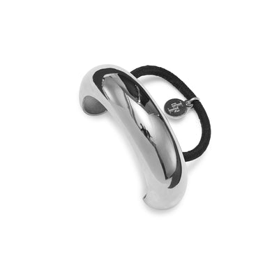 Lelet Glossy Arch Pony Cuff in Rhodium