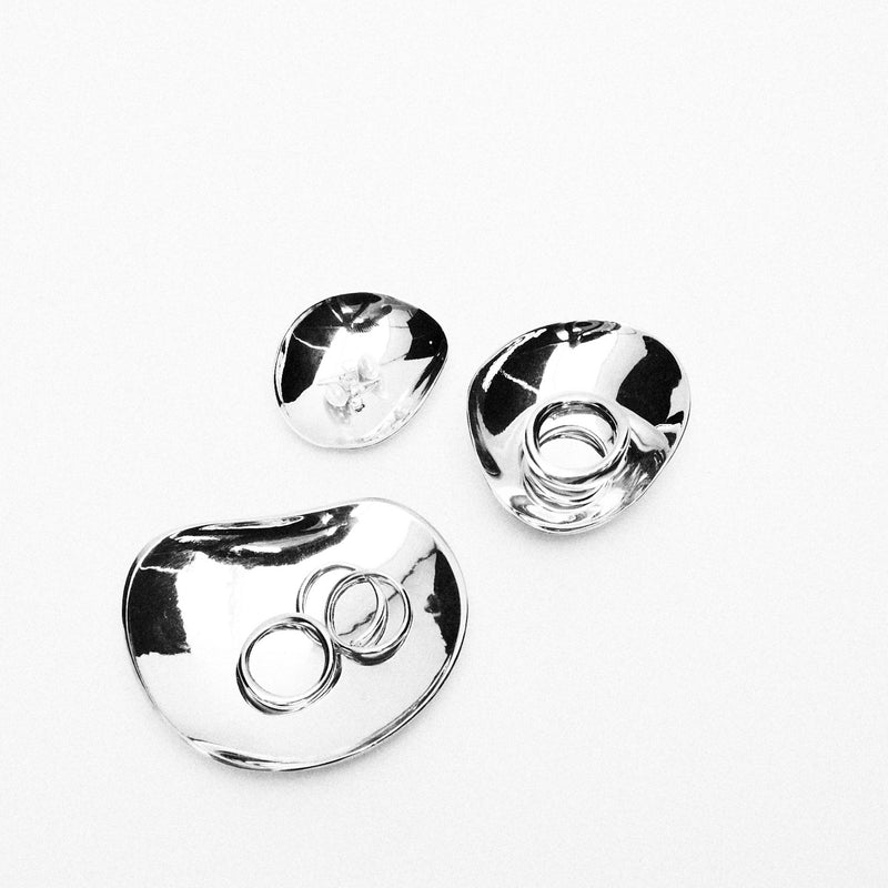 Large Astrid organic shaped ring in sterling silver by AGMES from Blackbird Collection's sustainable accessories collection
